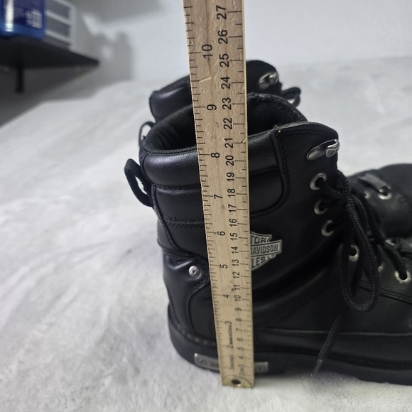 Harley-Davidson Boots Abercorn Sz 11W Leather Biker Motorcycle Side Zipper Black main image 4